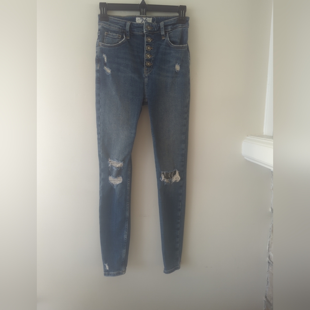 We The Free Blue Distressed Women Jeans